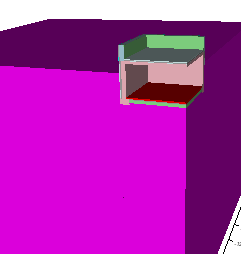 Ground connected cellar in 3D by revolving the 2D model at X=4475 mm.